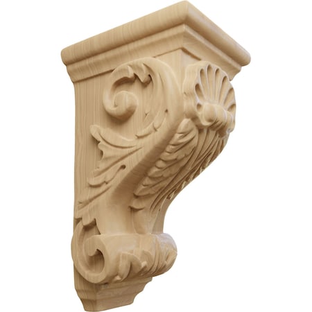 Ekena Millwork 3 1/2"W x 4"D x 7"H Small Shell Corbel, Cherry CORW03X04X07SHCH